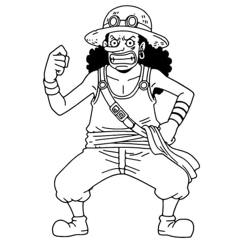 Usopp One Piece Coloring Page