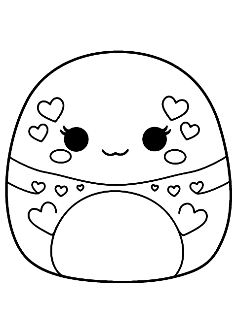 Squishmallow San Valentino Coloring Page