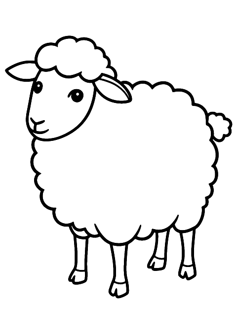 very simple sheep Coloring Page