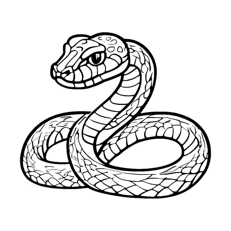 Dibujo De Víbora Serpiente Para Colorear