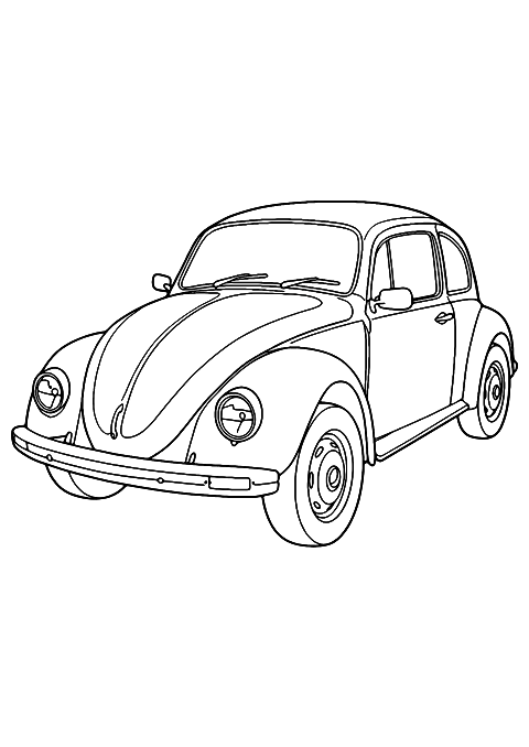 volkswagen bil Coloring Page