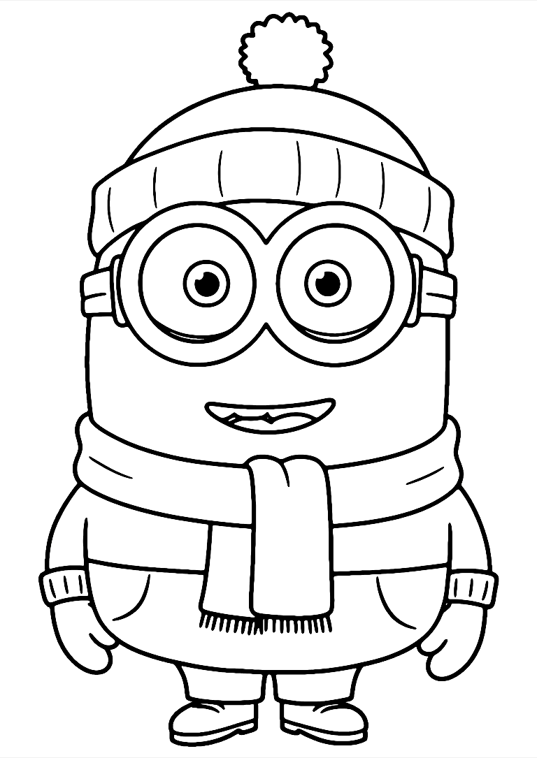 Winter Minion Kleurplaat