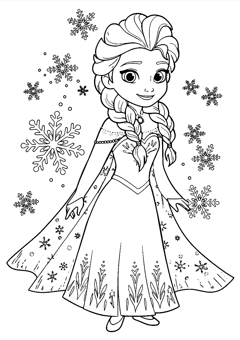 Young Elsa Coloring Page