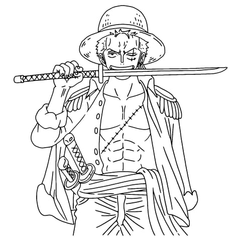 Zoro One Piece Coloring Page